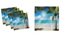 Ambesonne Tropical Beach Set of 4 Napkins, 18" x 18"